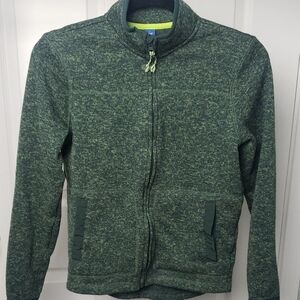 Heather Green Zip-Up Jacket